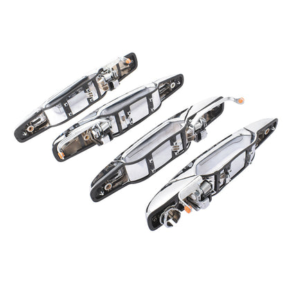 munirater Exterior Chrome Door Handle Set Front Rear Driver Passenger Side Replacement for 2007-2014 Escalade Silverado GM1310163