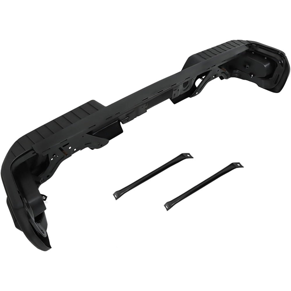 Primed Rear Step Bumper Assembly for Chevrolet Silverado 1500 & GMC Sierra 1500 2019-2023, without Sensor Holes