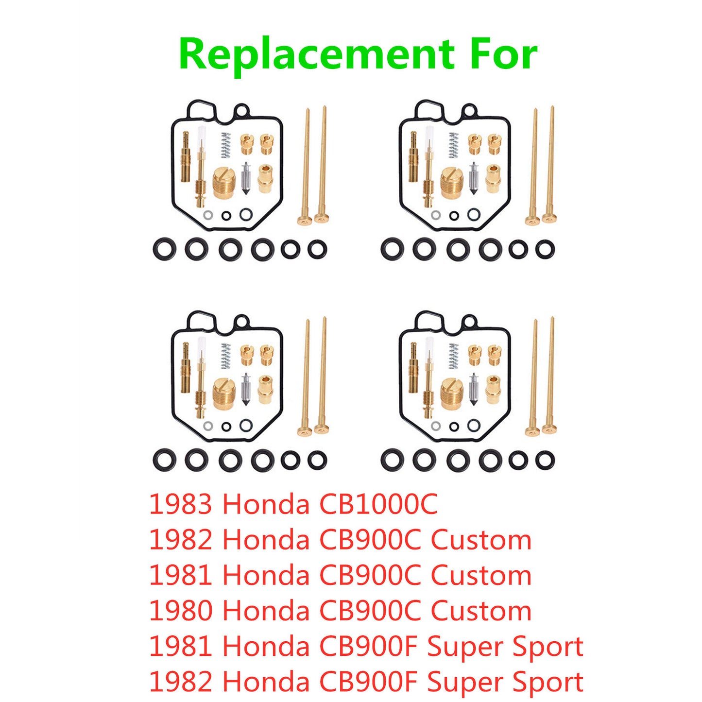 munirater 4 Set Carb repair rebuild kits Replacement for 80-83 CB900 Custom CB1000C CB900F kit 18-2574