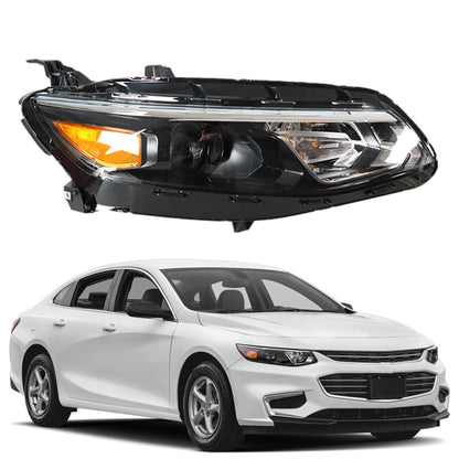 munirater 1-Pack Passenger Side Black Housing Projector Headlight Assembly Replacement for 2016 2017 2018 Malibu