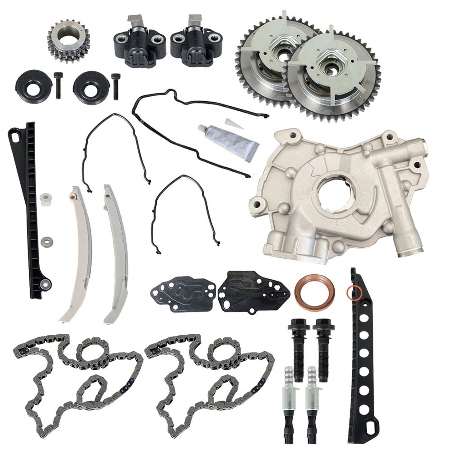 munirater Timing Chain Kit Cam Phaser Timing with Cover Seal Replacement for 2004-2010 Expedition F-150 F-250 F-350 Mark LT Base Navigator TK4173VVT