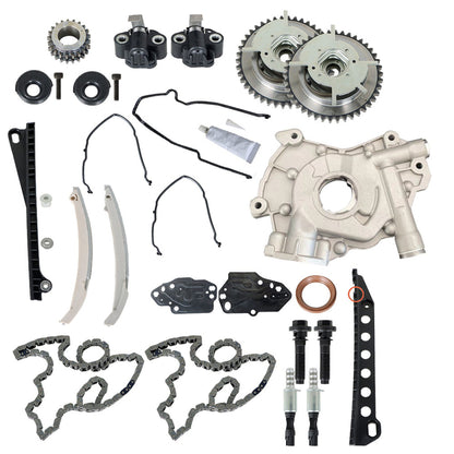 munirater Timing Chain Kit Cam Phaser Timing with Cover Seal Replacement for 2004-2010 Expedition F-150 F-250 F-350 Mark LT Base Navigator TK4173VVT