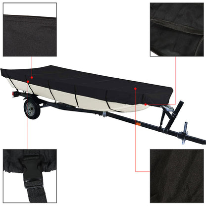 munirater 600D Boat Cover Heavy Duty Trailerable Replacement for Jon Boat 14Ft Long and Beam Width up to 70 Inch