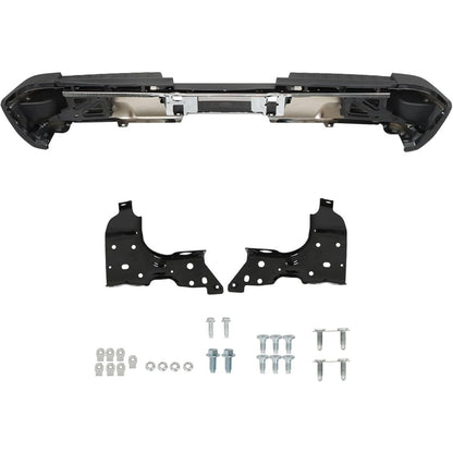 Chrome Rear Bumper for Chevrolet Silverado & GMC Sierra 2500 / 3500 2015-2019, SRW, with Sensor Holes