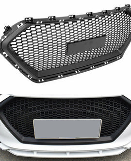 munirater Front Bumper Hood Automotive Grille Grill Black Honeycomb Replacement for 2017 2018 Elantra GL GLS L LE Limited SE SEL Sedan 4-Door