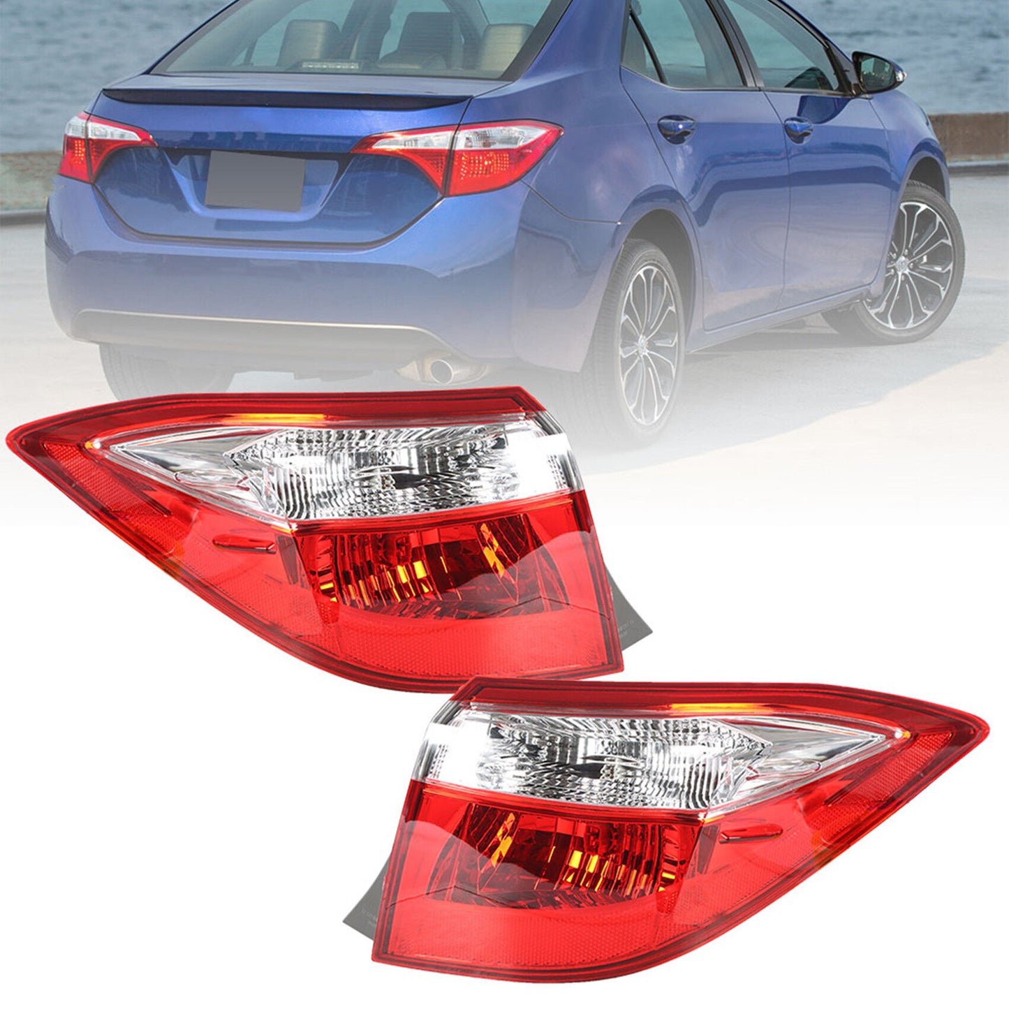 munirater Outer Body Tail Light Assembly Replacement for 2014-2016 Toyota Corolla, Replaces Tail Light Rear Brake Lamp Driver & Passenger Side