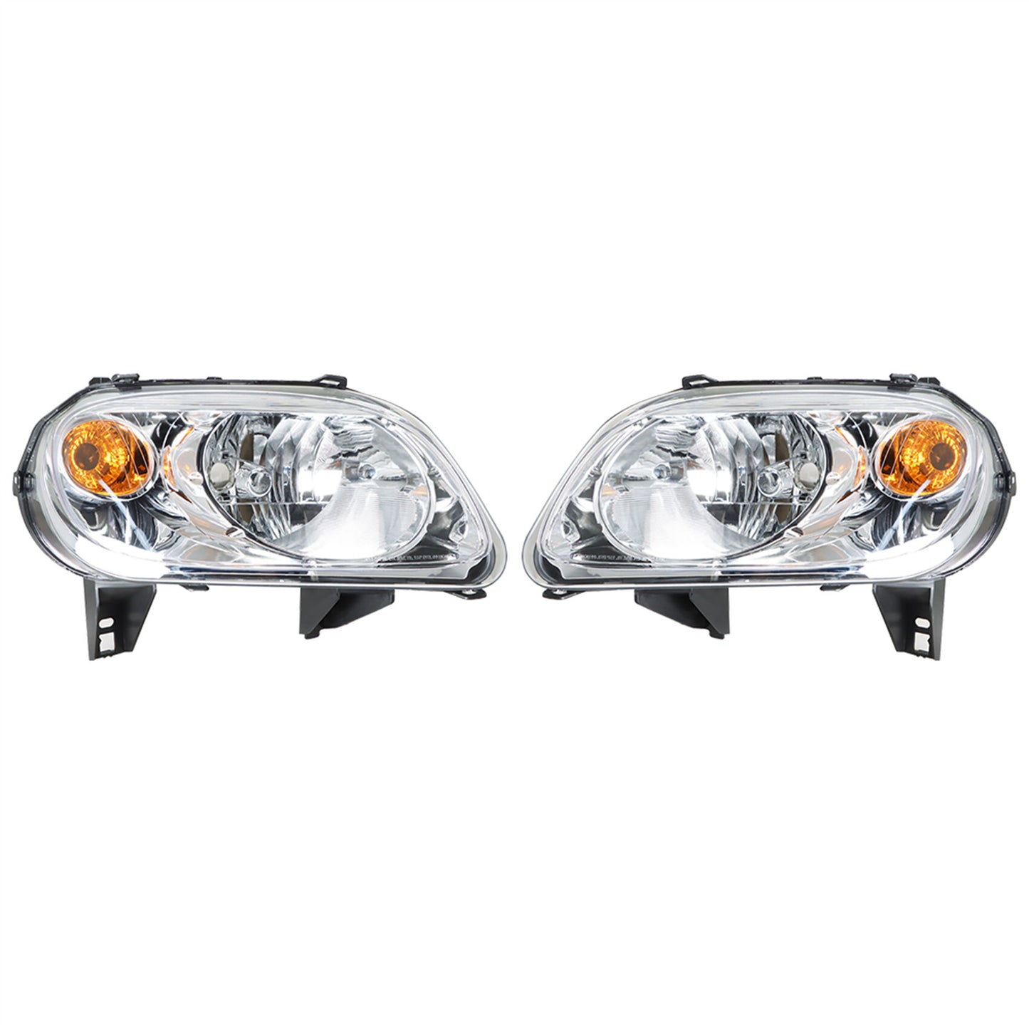 munirater Right+Left Side Headlights Pair For 2006-2011 Chevy HHR Halogen Chrome