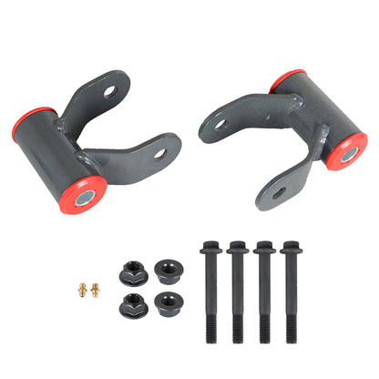 munirater 2 Inch Rear Drop Lowering Kit Steel Shackles Replacement for 2002-2008 Ram 1500 2WD 4WD