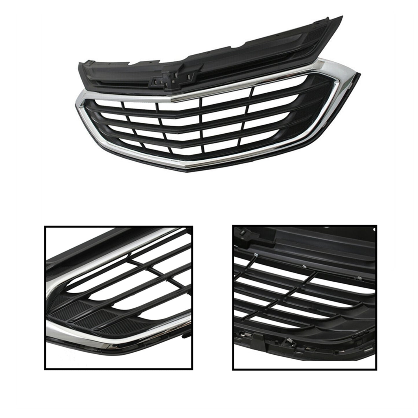 munirater Front Bumper Grille Grill Black Chrome Replacement for 2018-2020 Equinox L LS LT Midnight Premier Plus Sport Utility