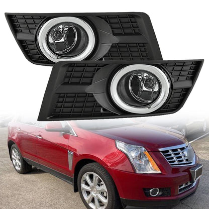 munirater 2-Pack Bumper Fog Lights Assembly with Bulbs, Switch and Harness Kit Replacement for 2010-2016 Cadillac SRX