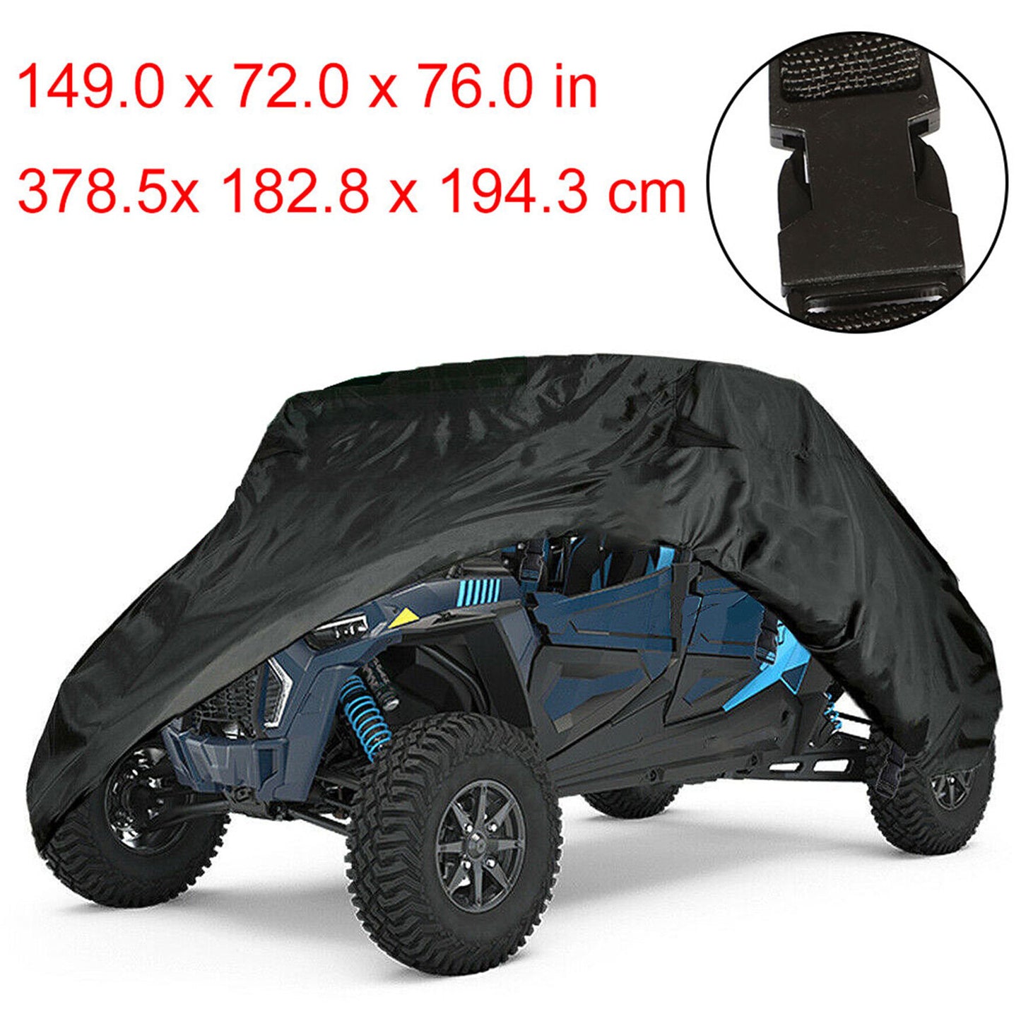 munirater UTV Cover 4 Seater Heavy Double Row Seat Utility Vehicle Cover Replacement for Polaris RZR XP 4 Turbo S