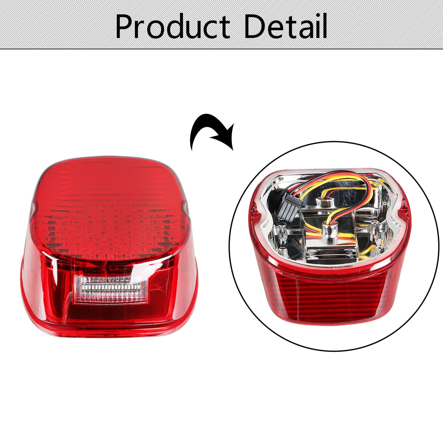 munirater Red LED Motorcycle Rear Taillight with License Plate Light Replacement for 1999-2005 Dyna Low Rider - FXDL