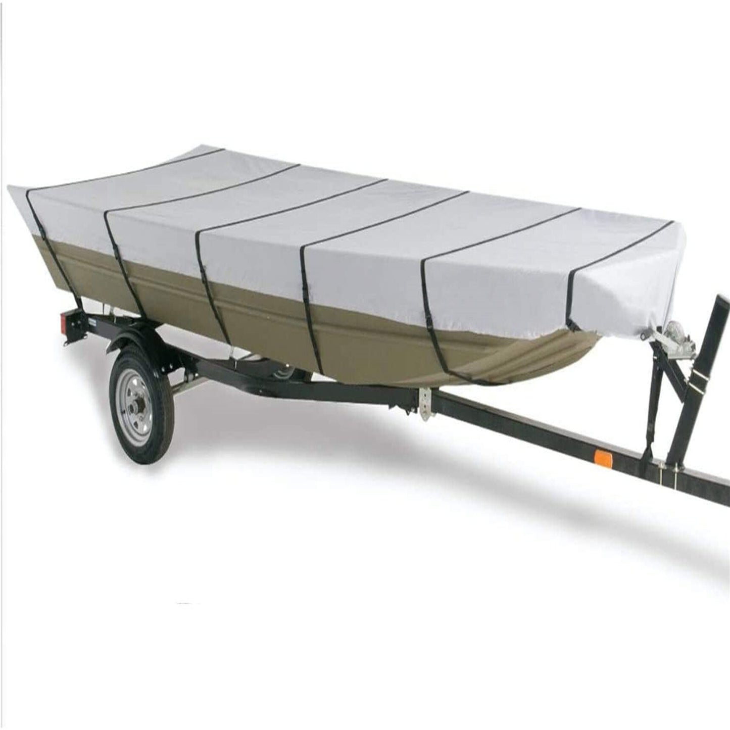 munirater 14Ft Boat Cover Heavy Duty Trailerable Replacement for Jon Boat Grey