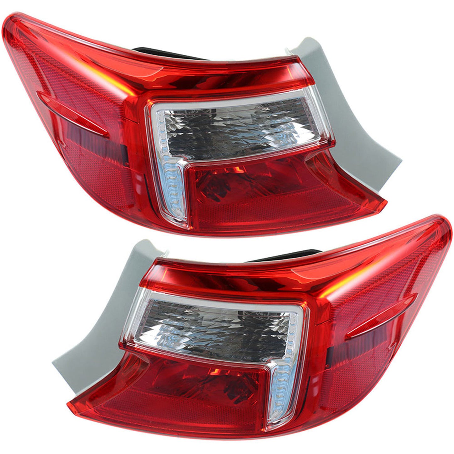 munirater Tail Light Set For 2012-2014 Toyota Camry Outer Clear/Red Left + Right Side