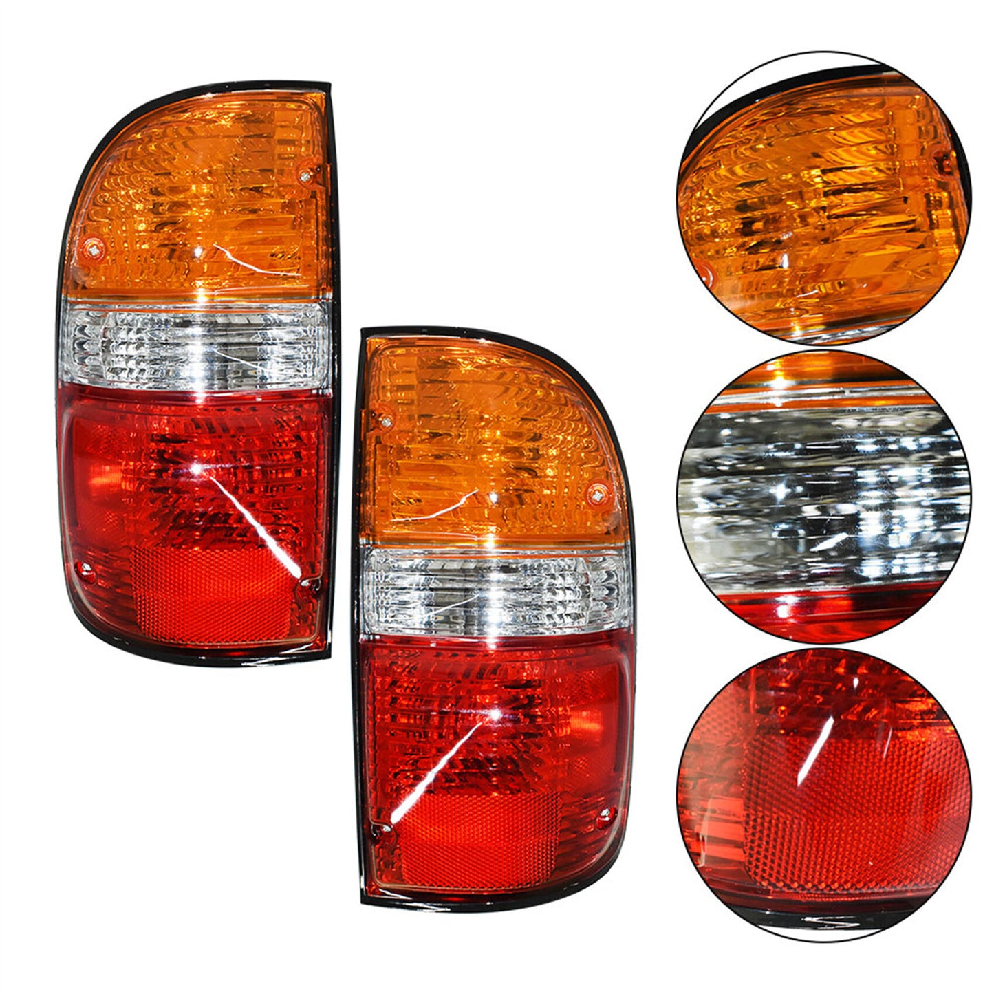 munirater Tail Light Rear Light Tail Lamp Clear Red Halogen Outer Passenger and Driver Side Replacement for 2001-2004 Tacoma