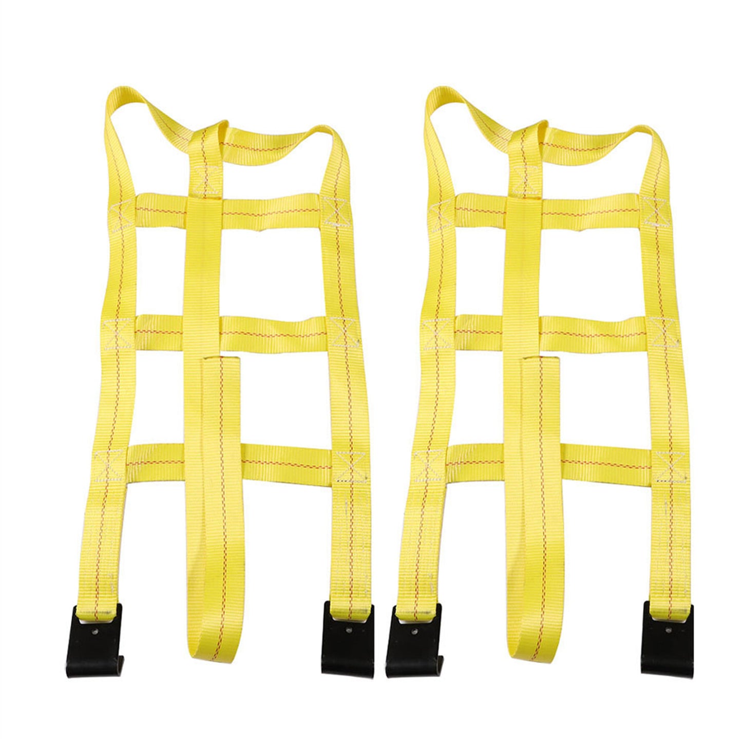 munirater 2pcs 13-19 Inch Heavy Duty Car Tow Dolly Tire Straps Adjustable Wheel Net Flat Hook