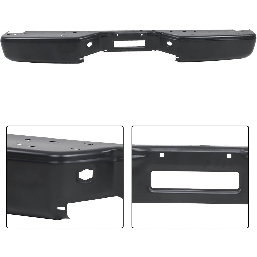 Black Steel Rear Bumper Face Bar for Nissan Titan XE 2007-2010 / S 2011-2015, NI1102152