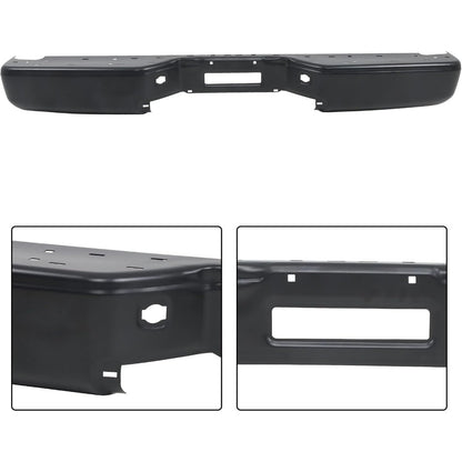 Black Steel Rear Bumper Face Bar for Nissan Titan XE 2007-2010 / S 2011-2015, NI1102152