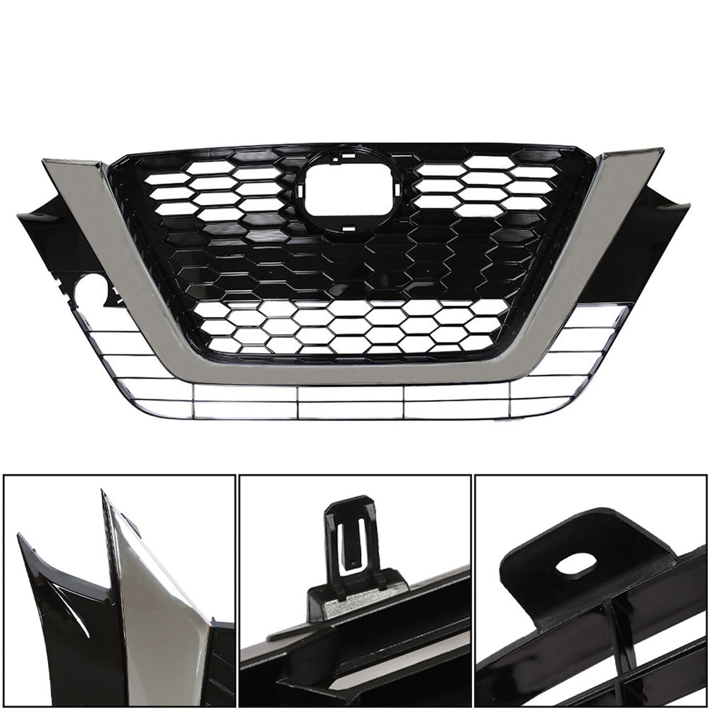 munirater Front Bumper Grille Assembly Replacement for 2019 2020 2021 Altima S SL SR SV Black/Chrome NI1200292 623106CA1A