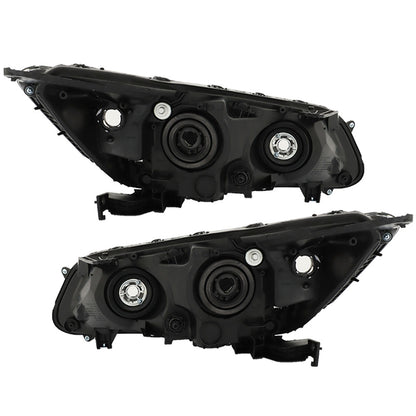 munirater Right&Left Headlight For 2013-2015 Honda Accord Black Projector Headlamp