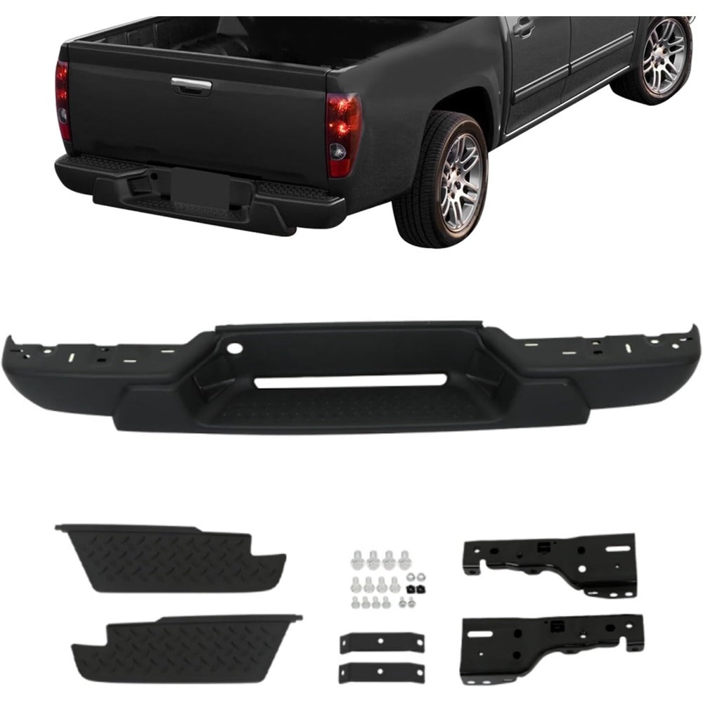 Black Steel Rear Step Bumper for Chevrolet Colorado & GMC Canyon 2008-2012, GM1103157
