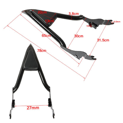 munirater 22 Inch Motorcycle Detachable Rear Sissy Bar Passenger Backrest Replacement for Touring Road King 2009-2021