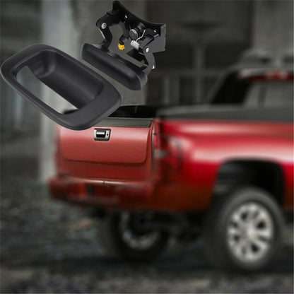 munirater Tailgate Handle/Bezel Trim with Handle Rod Clip Replacement for 1999-2007 Silverado GMC Sierra