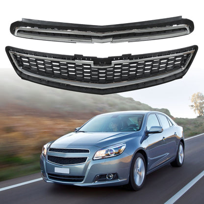 munirater 2PCS Front Bumper Upper Lower Grille Black Chrome Replacement for 2013 Malibu LS LT 20768837 20768835