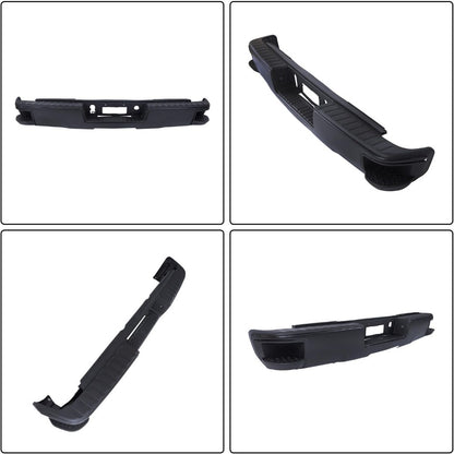 Black Steel Rear Step Bumper for Chevrolet Silverado 1500 & GMC Sierra 1500 2014-2018, GM1103177