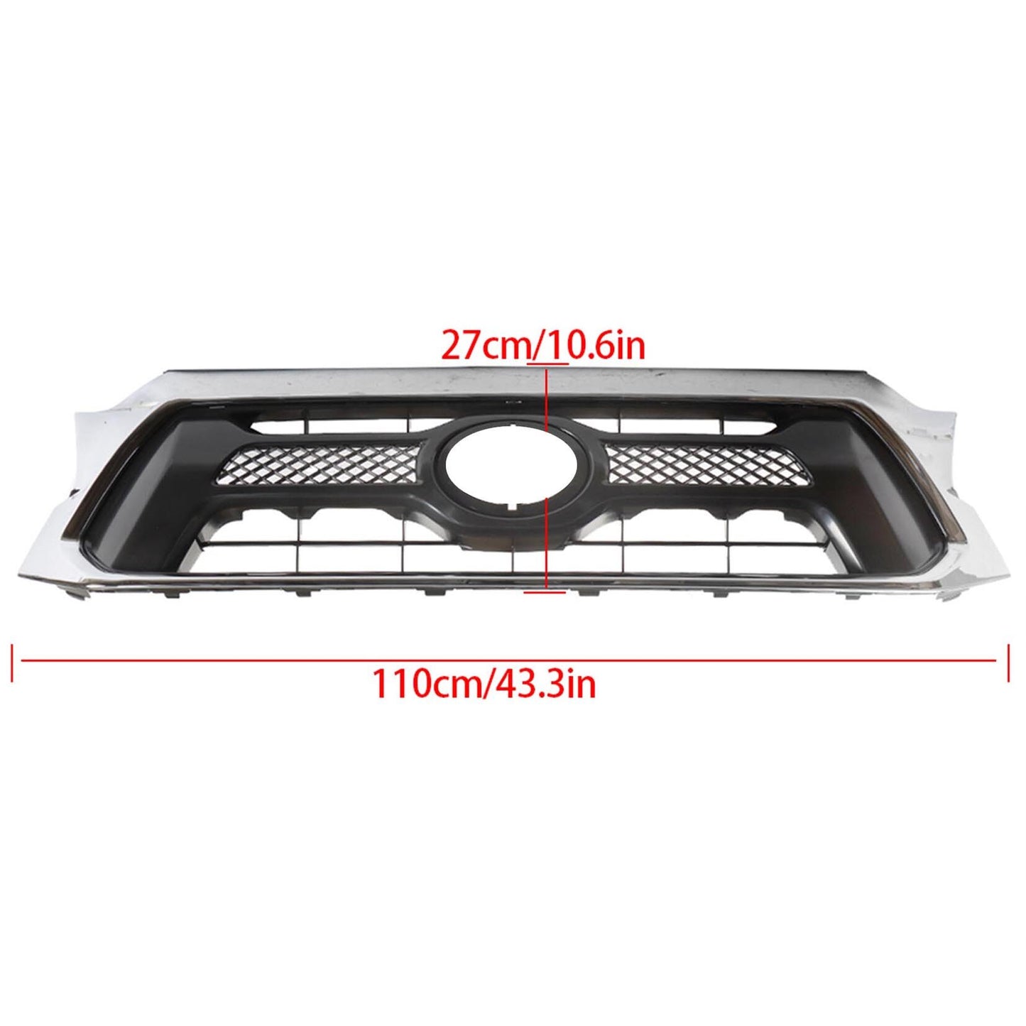 munirater Car Grille Assembly Gray Plastic Chrome Shell Replacement for 2012 2013 2014 2015 Tacoma TO1200351 5310004491