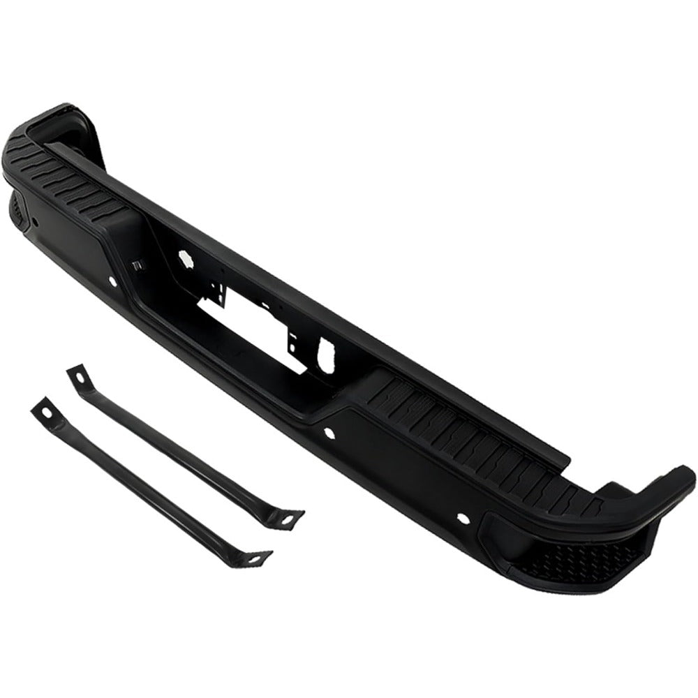 Primed Rear Step Bumper Assembly for Chevrolet Silverado 1500 & GMC Sierra 1500 2019-2023, with Sensor Holes