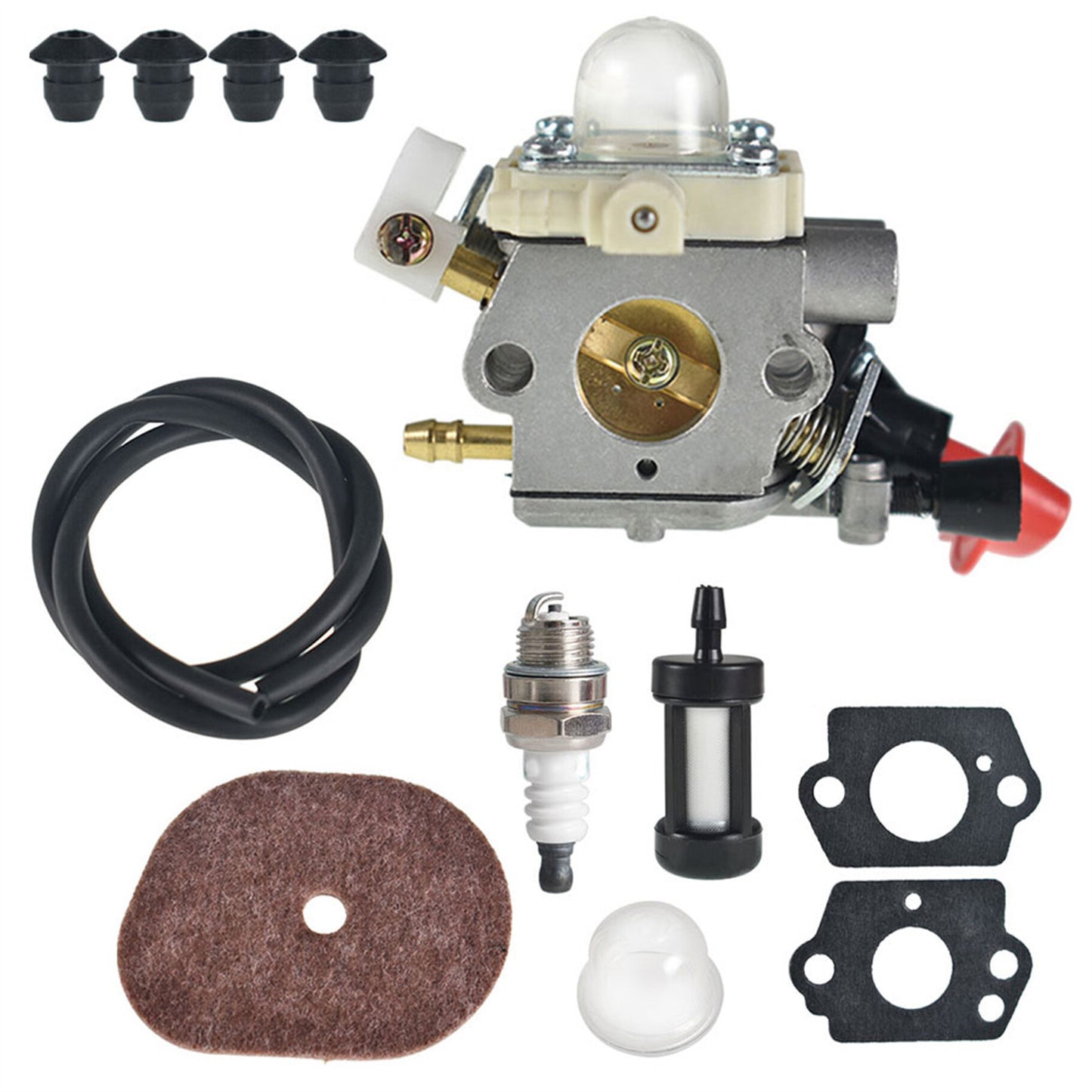 Zama Carburetor Kit Replacement with Fuel Filter Line Trimmer Weed Eater Parts