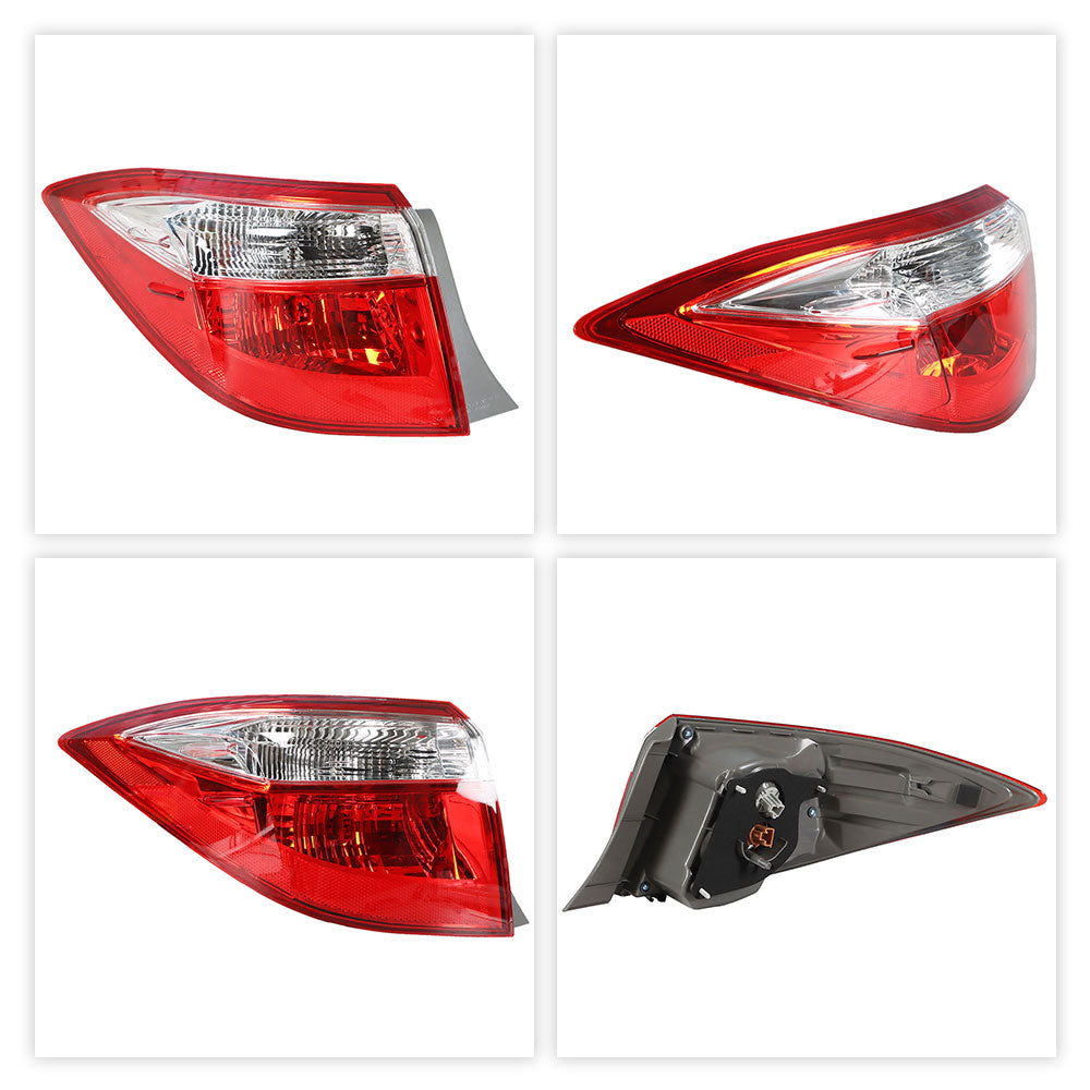 munirater Outer Body Left Tail Light Assembly Replacement for 2014-2016 Toyota Corolla OE-Style, Replaces Tail Light Rear Brake Lamp Driver Side