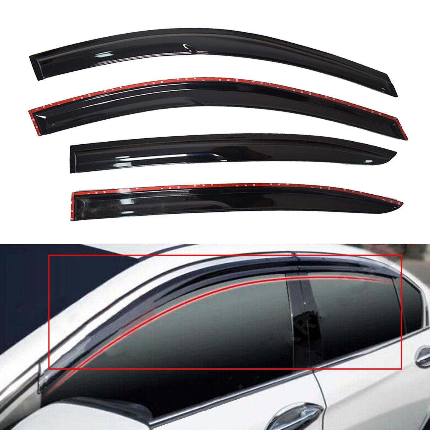 munirater Window Vent Visor Rain Guard Shade Replacement for 2008-2012 Honda Accord 4Door Sedan