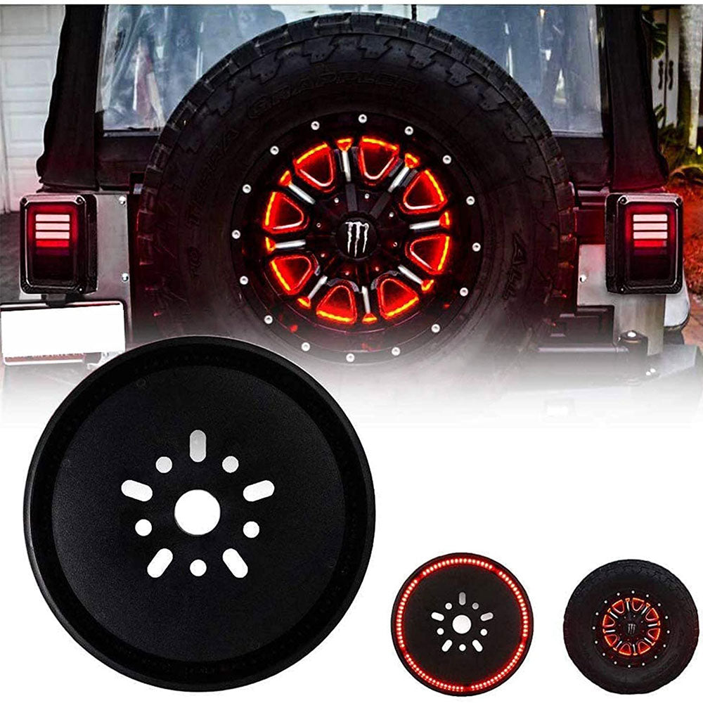 munirater Spare Tire Brake Light Third Brake Light Ring LED Third Brake Light Lamp Replacement for Wrangler 86-19