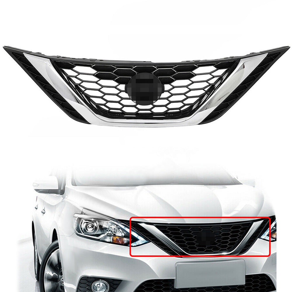 munirater Mesh Front Hood Bumper Grill Grille Cover Replacement for 2016 2017 2018 Nissan Sentra 62310-3YU0A