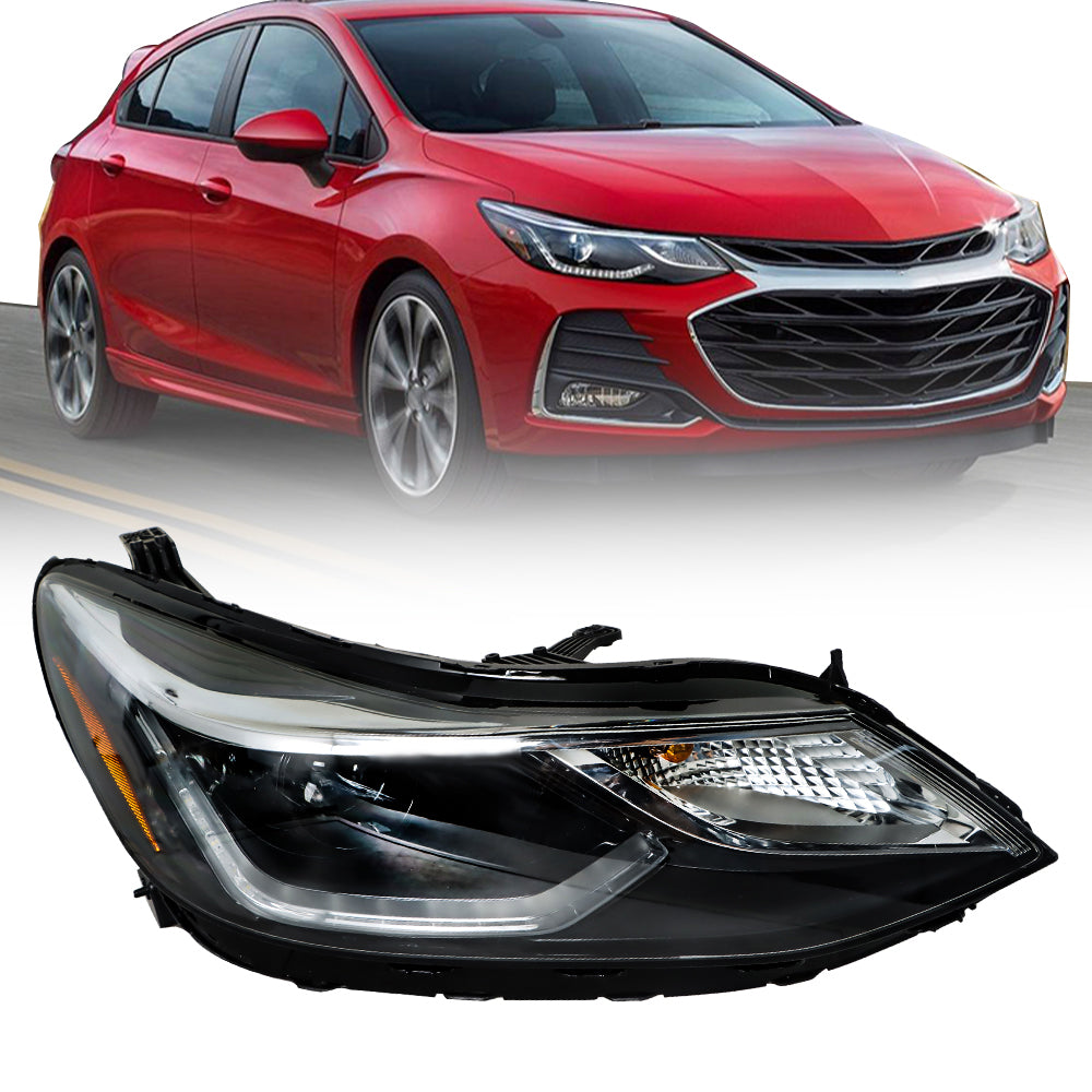 munirater Headlight Assembly Headlamp Projector with LED DRL Right Side Replacement for 2016 2017 2018 2019 Cruze