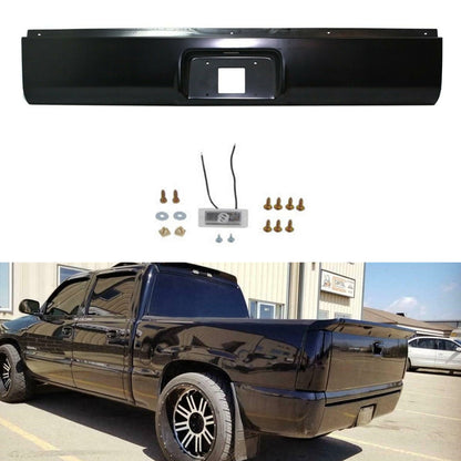 munirater Rear Bumper Roll Pan Primed Steel Fleetside Replacement for 1999-2007 Silverado/Sierra