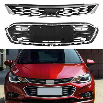 Front Hood Bumper Upper Grill Middle Lower Grille Cover Replacement for 2016 2017 2018 Cruze