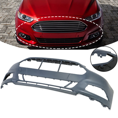 munirater Primered Front Bumper Cover Fascia Replacement for 2013-2016 Fusion with not Park Assist Sensor Holes