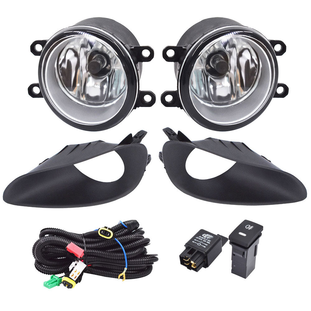 munirater 2Pcs Front Bumper Driving Fog Lights Replacement For Toyota 2006-2008 Yaris Base S 4Dr Clear Fog Lights+Switch Kit