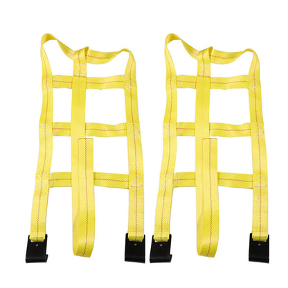 munirater 2pcs 13-19 Inch Heavy Duty Car Tow Dolly Tire Straps Adjustable Wheel Net Flat Hook