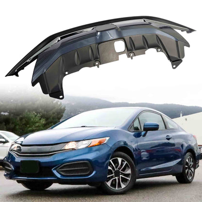 munirater Front Upper Grille W/Chrome Trim Plastic Replacement for 2014-2015 Civic Coupe 2-Door 71120TS8A51 HO1200221C