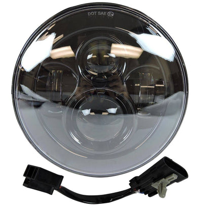 munirater 7In LED Projector Black Headlight Replacement for Street Glide Softail FLHX FLD