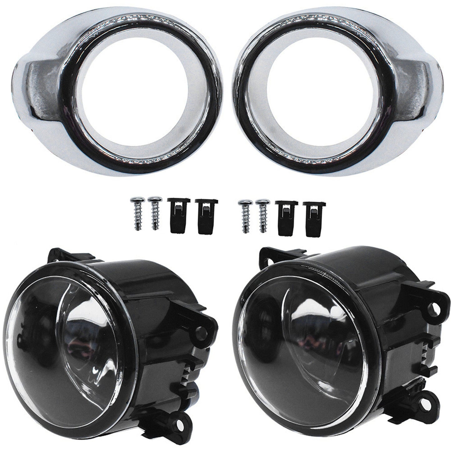 munirater Pair of Clear Lens Driving Fog Lights Bumper Lamps with Bulbs Replacement for 2012-2014 Focus S/SE/SEL/Titanium models