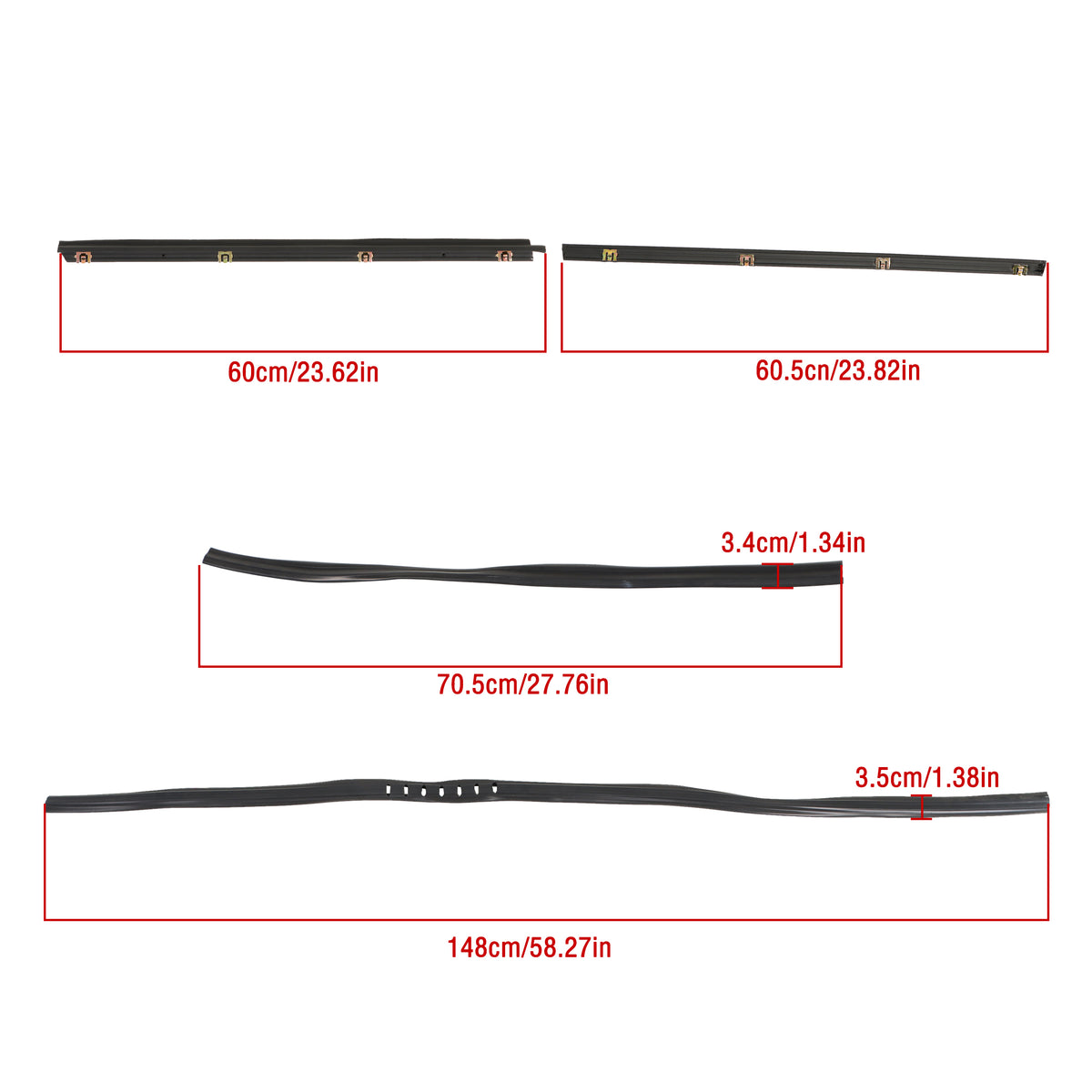 Door & Window Weatherstrip Seal Kit for Jeep CJ7 & Wrangler YJ, 10-Piece