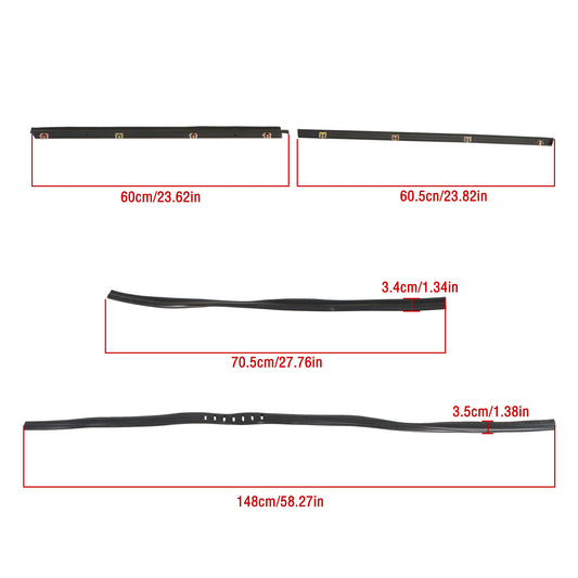 Door & Window Weatherstrip Seal Kit for Jeep CJ7 & Wrangler YJ, 10-Piece