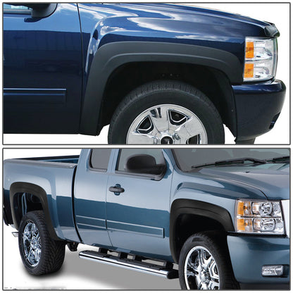 munirater Wheel Fender Flares Replacement for 2007-2013 Chevy Silverado 1500/2500HD/3500HD OE Factory Style 02RSA4511BDM