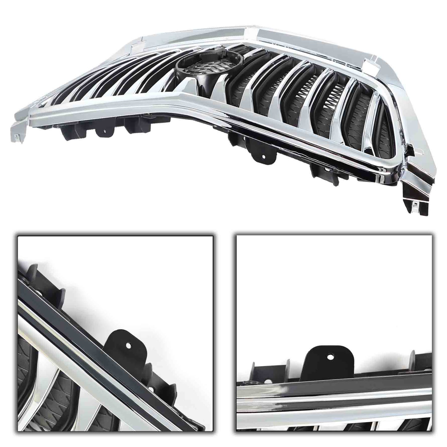 munirater Front Bumper Grille Chrome Black Mesh Style Replacement for 2013-2016 Encore 95391794 GM1200690