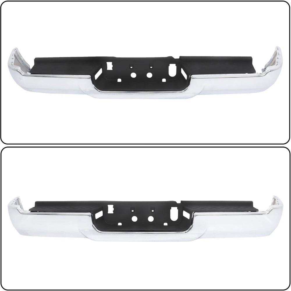 Chrome Rear Bumper Face Bar and Step Pad Kit for Ram 2500 / 3500 2019-2024